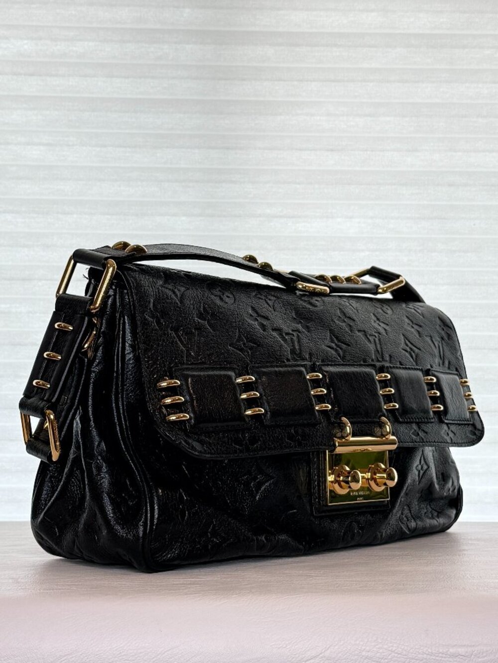Louis Vuitton Rubel Monogram Empreinte Black Leather Shoulder Bag 2009 - Picture 6 of 16